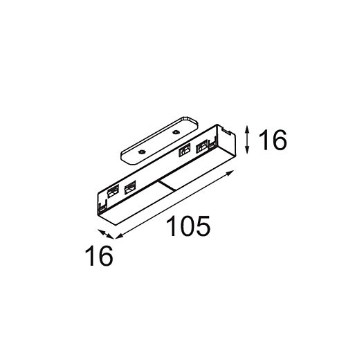 Track 48V Electrical/Mechanical Recessed Connection 180°